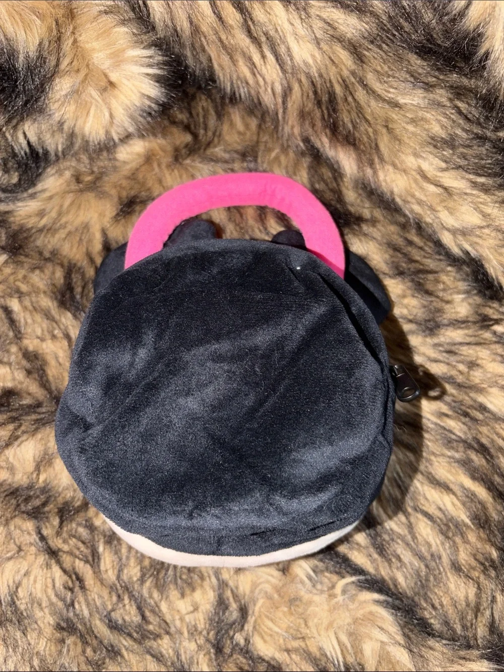 Disney Plush Minnie Mouse head girls teens zipper purse handbag Pink great gift